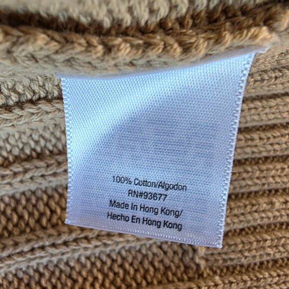 NEW St. Johns Bay Womens 1X Sweater Cardigan Hoodie Zipper Bisque Tan Cable Knit - Picture 7 of 11